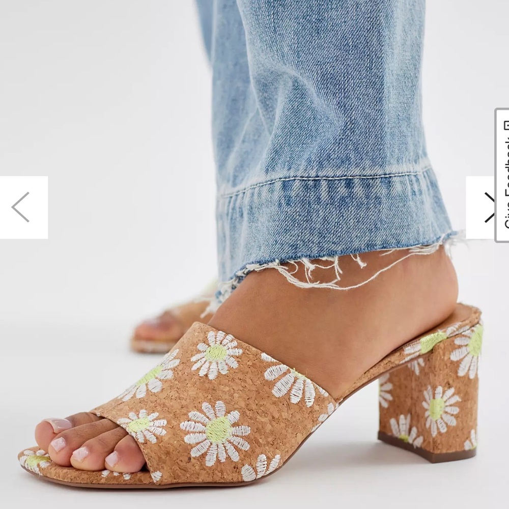 Coconuts by Matisse Brown Daisy Embroidered Mules